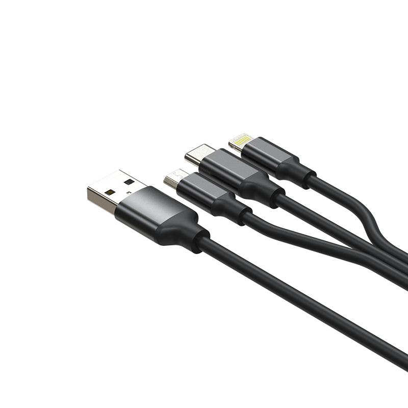 Cables de carga rápida trenzados de nylon tipo C Cargador de teléfono Cable de carga USB Micro Data 3 en 1 para iPhone Apple