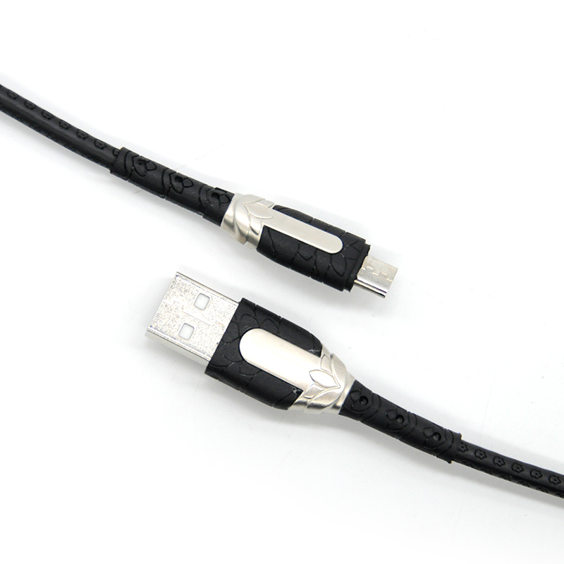 2m 3m TPE Aleación de zinc Micro USB Cable Cargador Cable de sincronización de datos de carga para teléfonos celulares